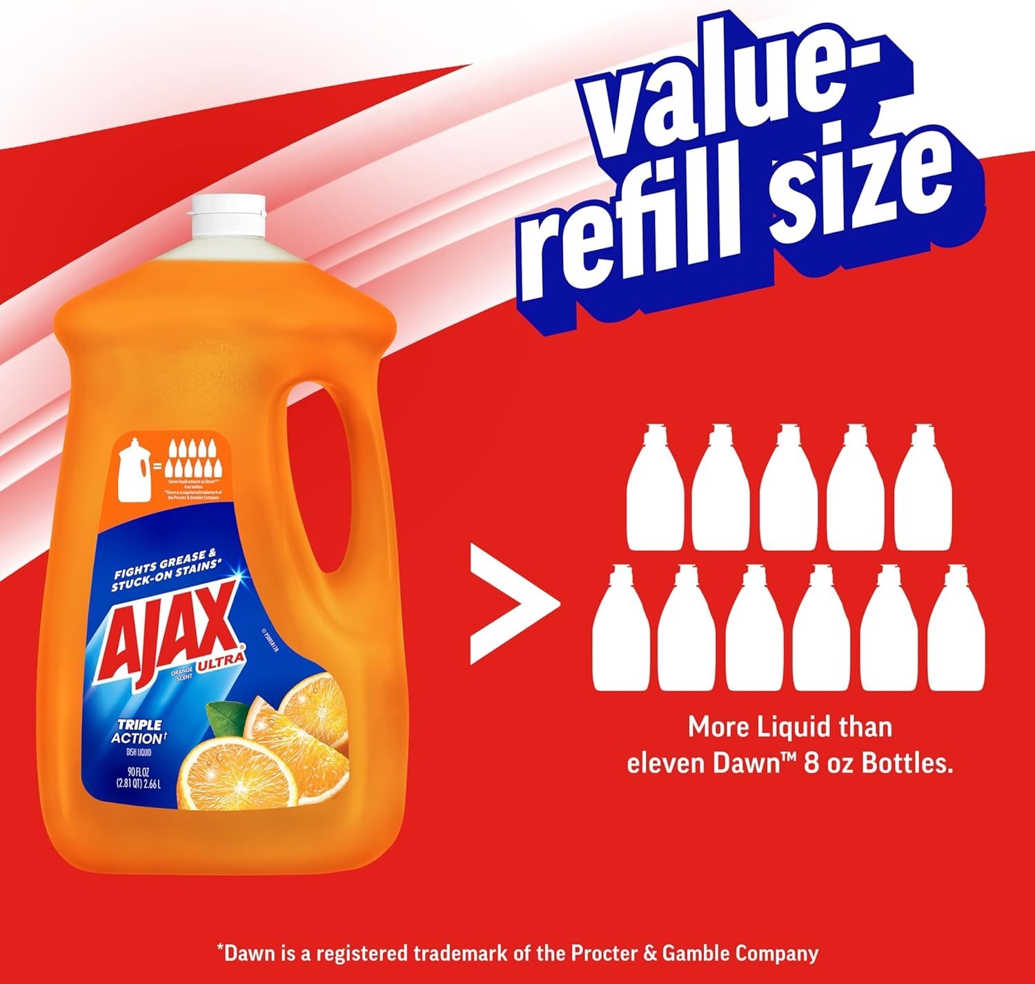 Ultra Liquid Dish Soap Orange Scent, Triple Action, 90 fl oz Bottle Pack of 2