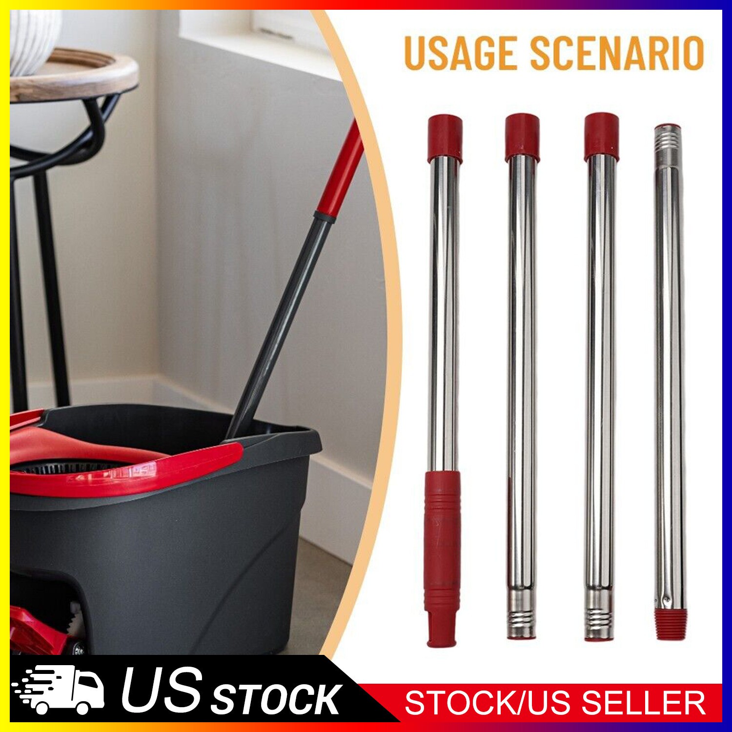 For O-Cedar EasyWring Spin-Mop Telescopic-Handle Replacement-Rotary Mop-Handle