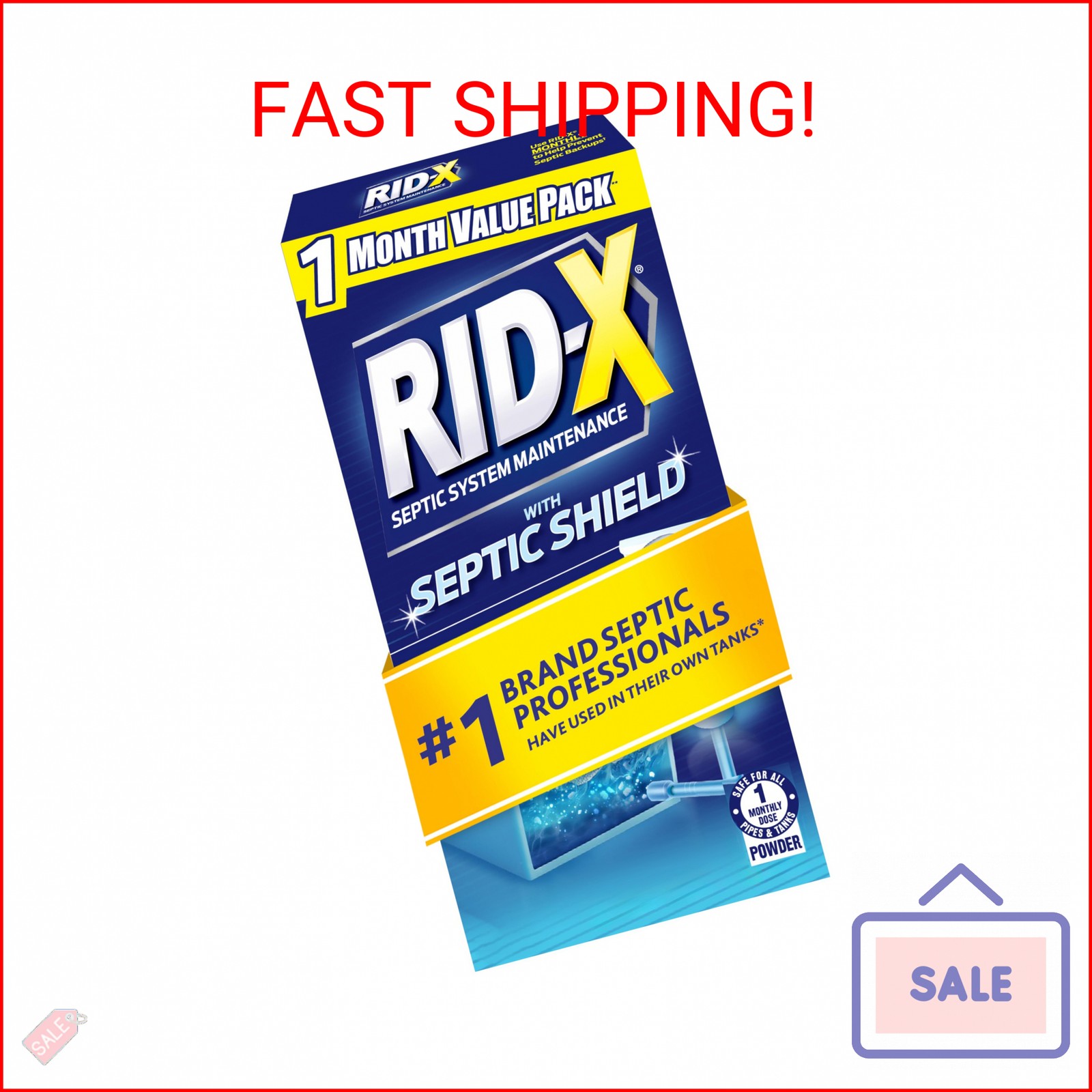 RID-X Septic Treatment, 1 Month Supply Of Powder, 9.8 oz