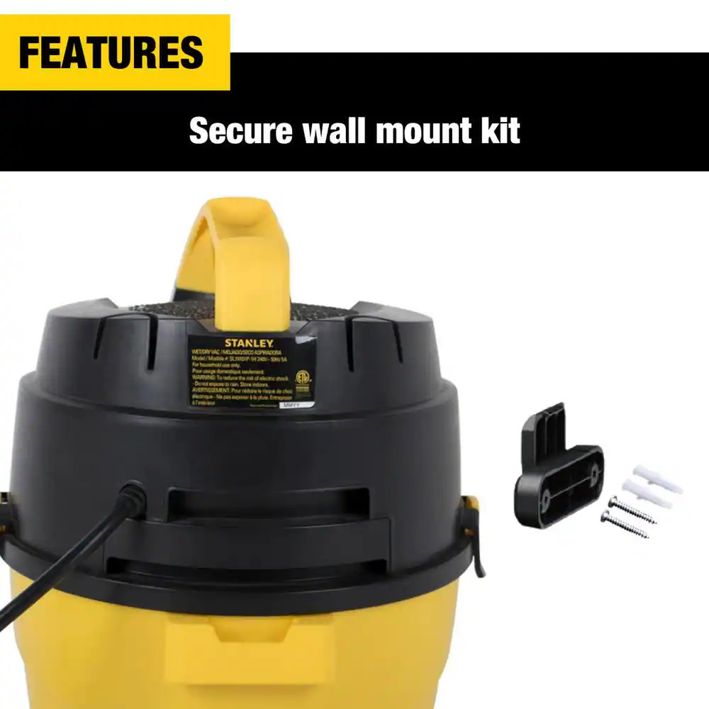 Durable 1 Gal. 1.5HP Portable Poly Wet and Dry Vacuum Cleaner Garages Workshops