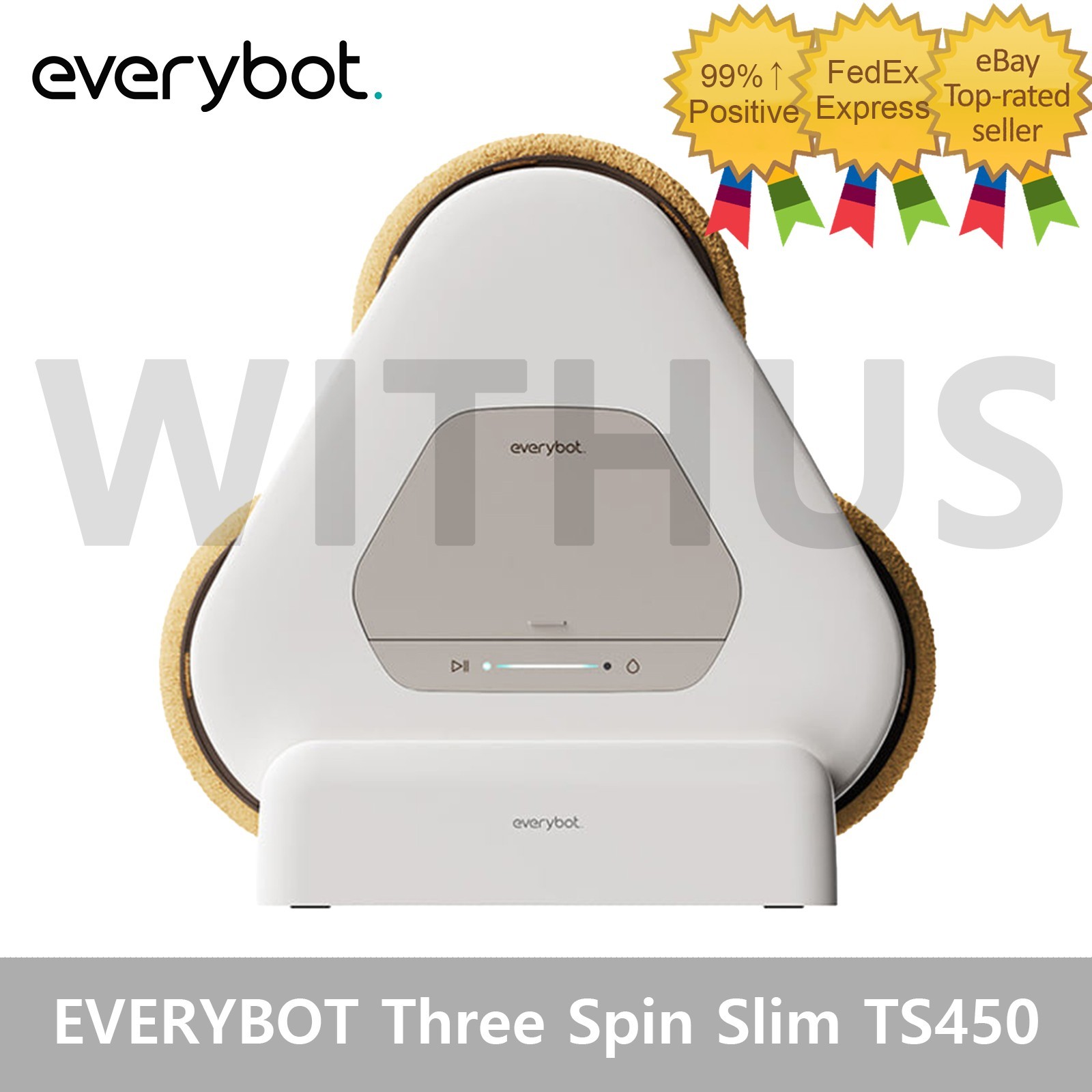 EVERYBOT Three Spin Slim TS450 Robotic Mop Cleaner 3-Pad Korean 220V NEW