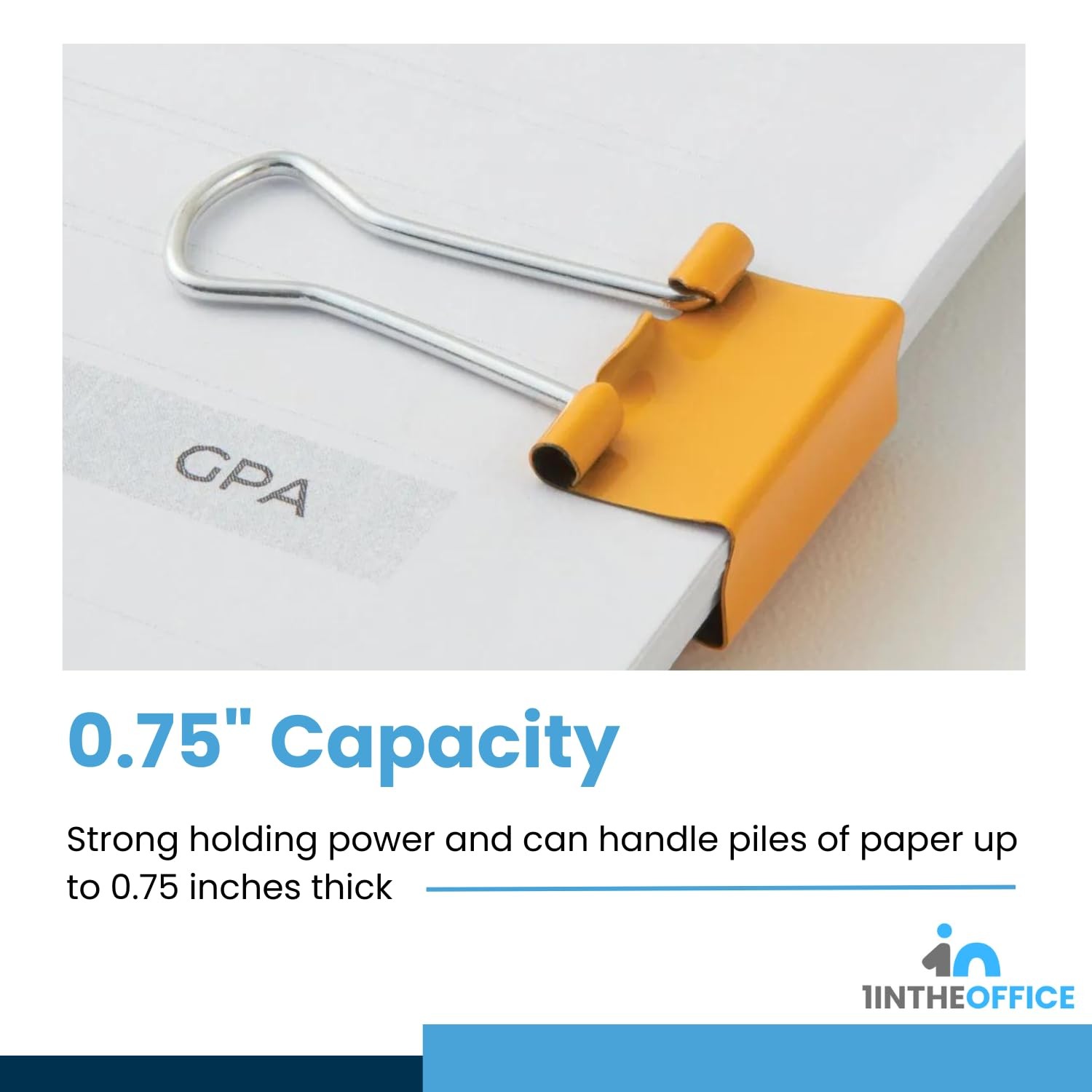 1InTheOffice Small Binder Clips 3/4 Inch, Mini Paper 0.75 inches