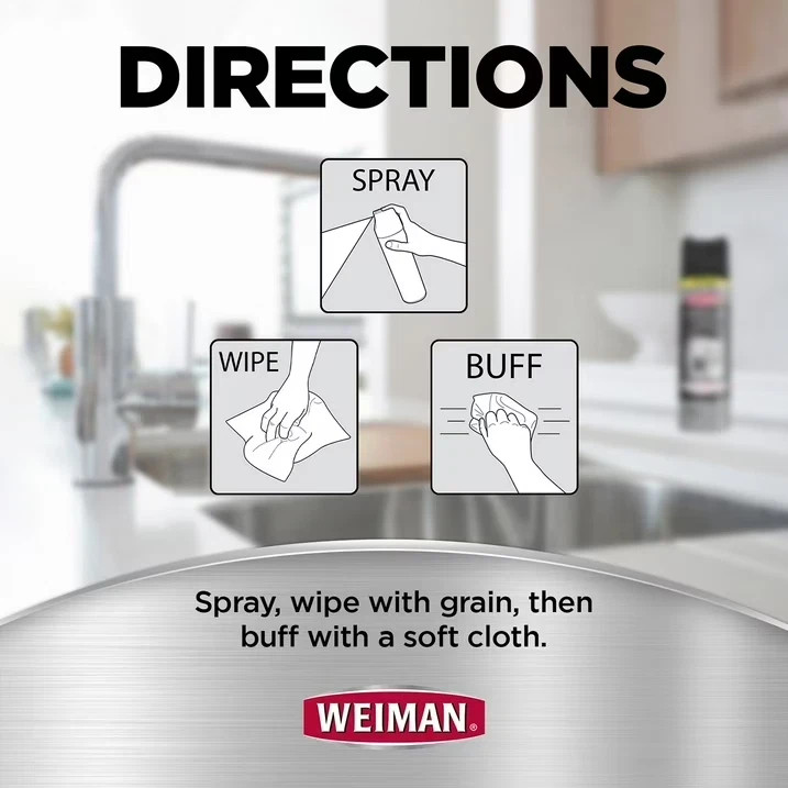 Weiman Stainless Steel Kitchen and Home Appliance Cleaner & Polish,17 Oz, 3 pack