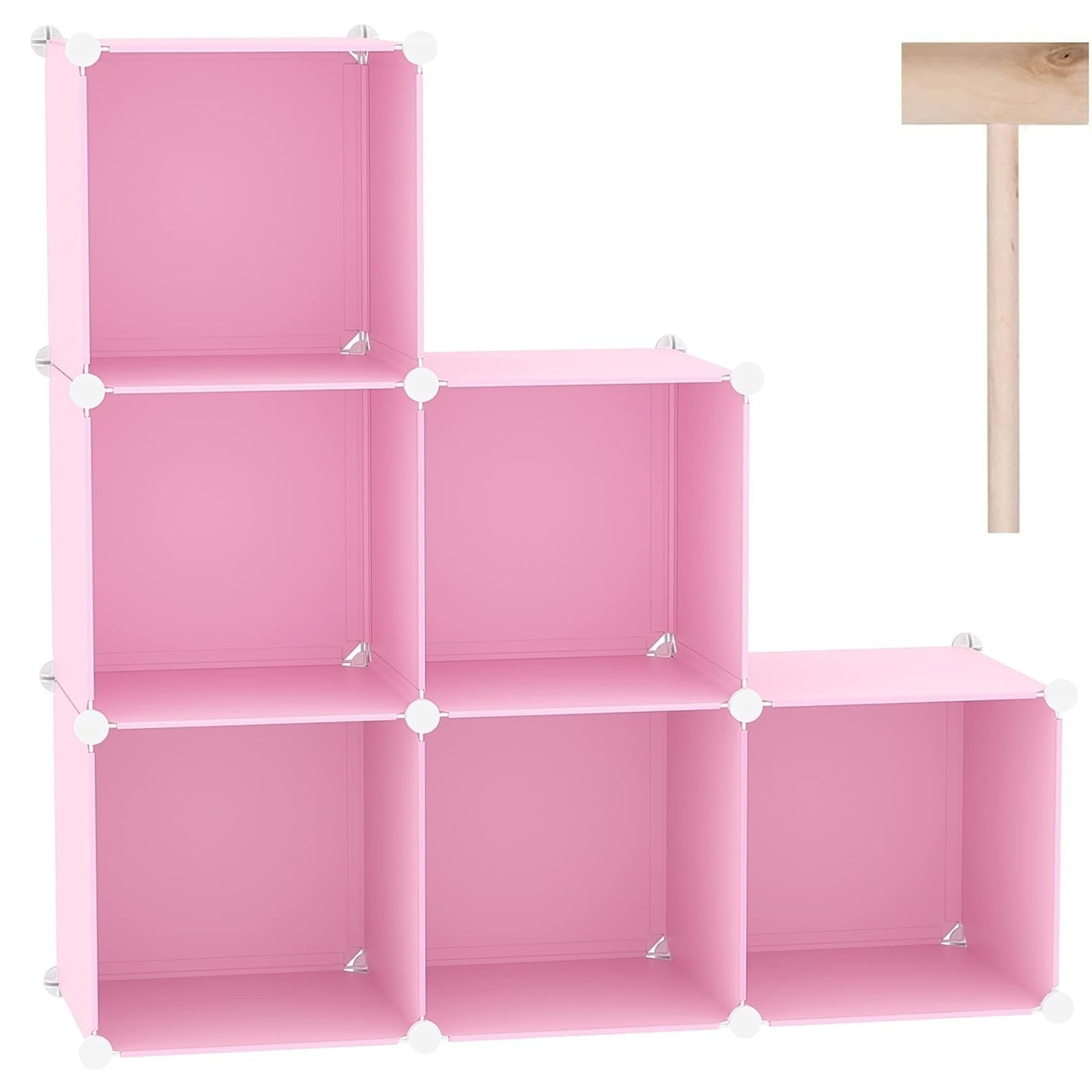 C&AHOME 6-Cube Storage Organizer Black | Stackable Modular Shelving Unit