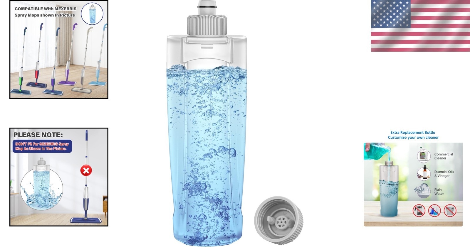 Refillable 410ML Bottle for Spray Mop – Perfect Fit, No Leaks for Floor Cleaning