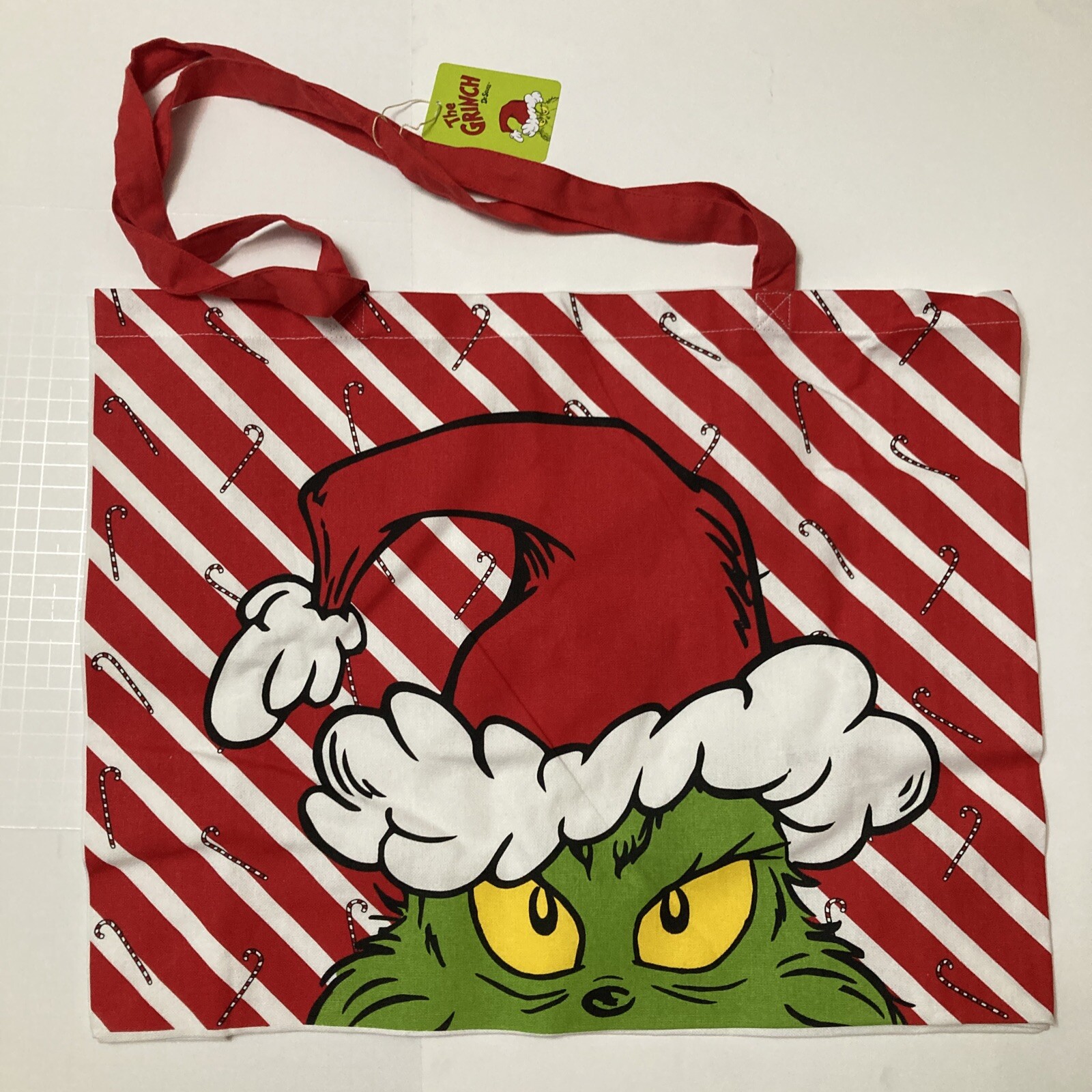 Primark The Grinch Tote Bag Stripe Candy Cane Seuss Stole Christmas Santa New