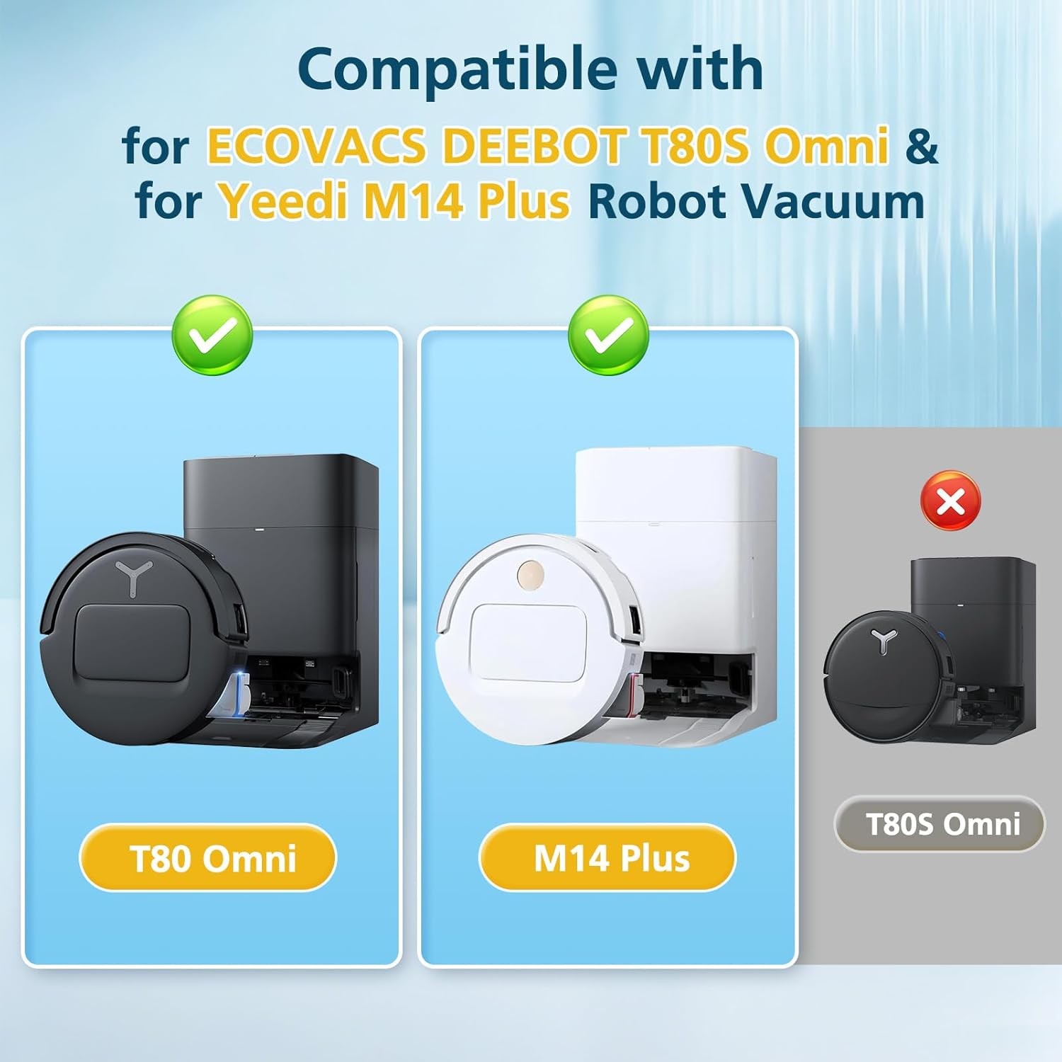 T80 OMNI Replacement Parts for ECOVACS DEEBOT T80 Omni for Yeedi M14 Plus Robot