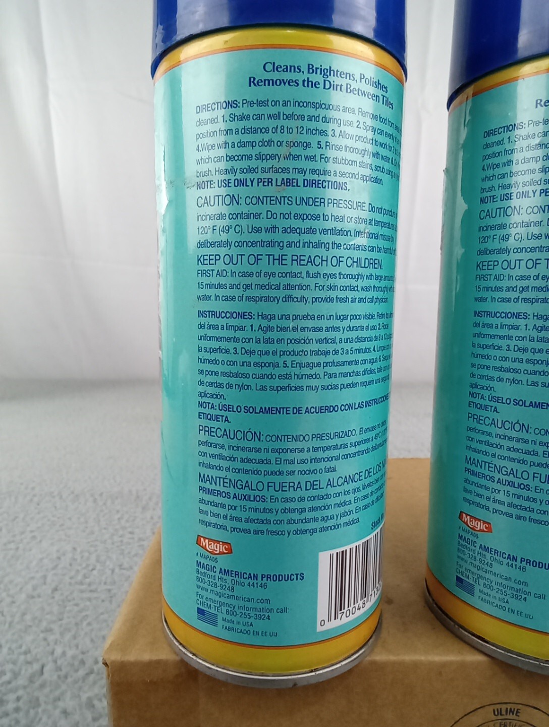 3x Vintage Tile & Grout Magic Aerosol Cleaner Spray Can 13oz Polishes Brightens