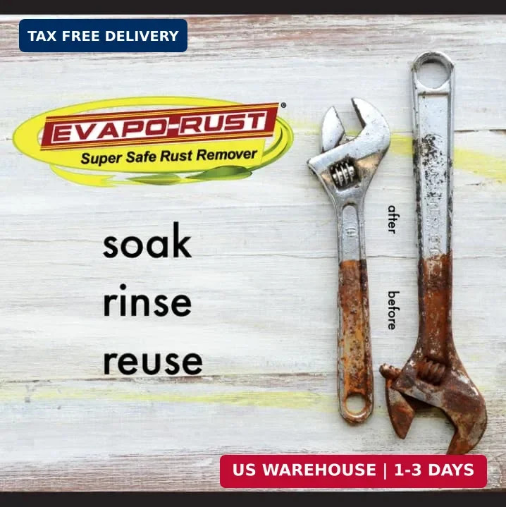CRC Evapo-Rust, Heavy-Duty Rust Remover, Reusable, Acid-Free, Non-Corrosive, Wat
