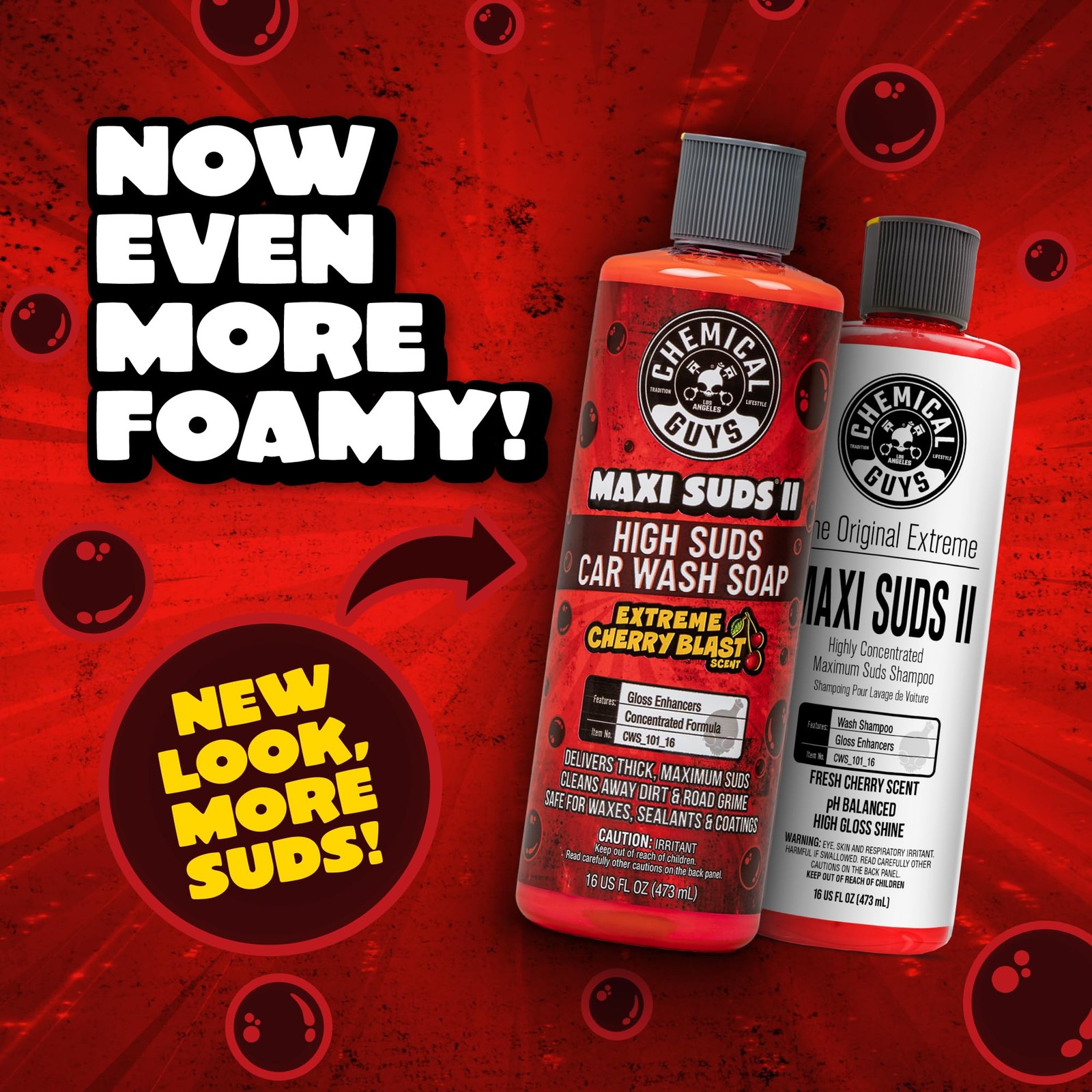 Maxi Suds II Foaming Car Wash Soap – High Foam Car Wash Soap, Cherry Scent Sh…