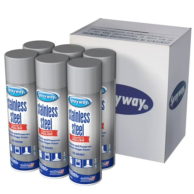 Sprayway Stainless Steel Cleaner and Polisher (15 oz, 6 pk.), SEALED