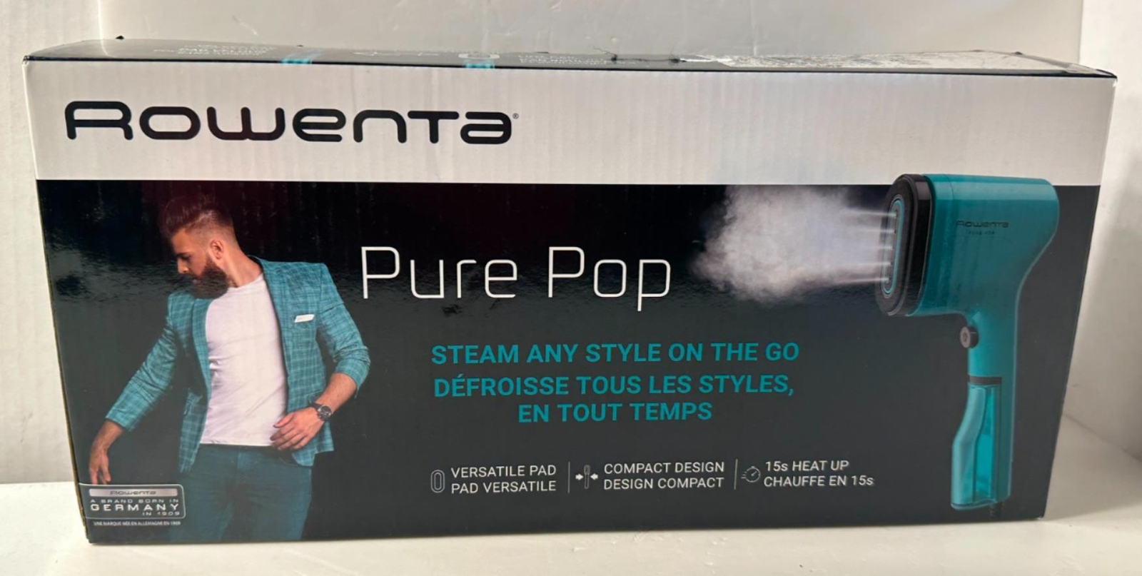 PurePop Handheld Clothes Steamer 1150 Watts 15 Sec Heat-Up New Open Box
