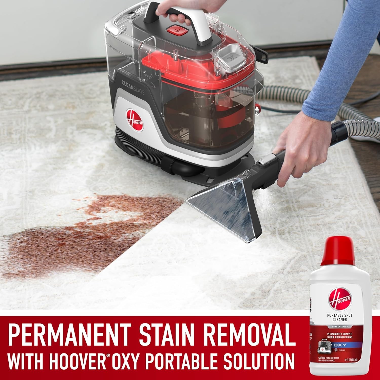 CleanSlate Plus Portable Carpet + Upholstery Spot Cleaner Machine, Powerful Suct