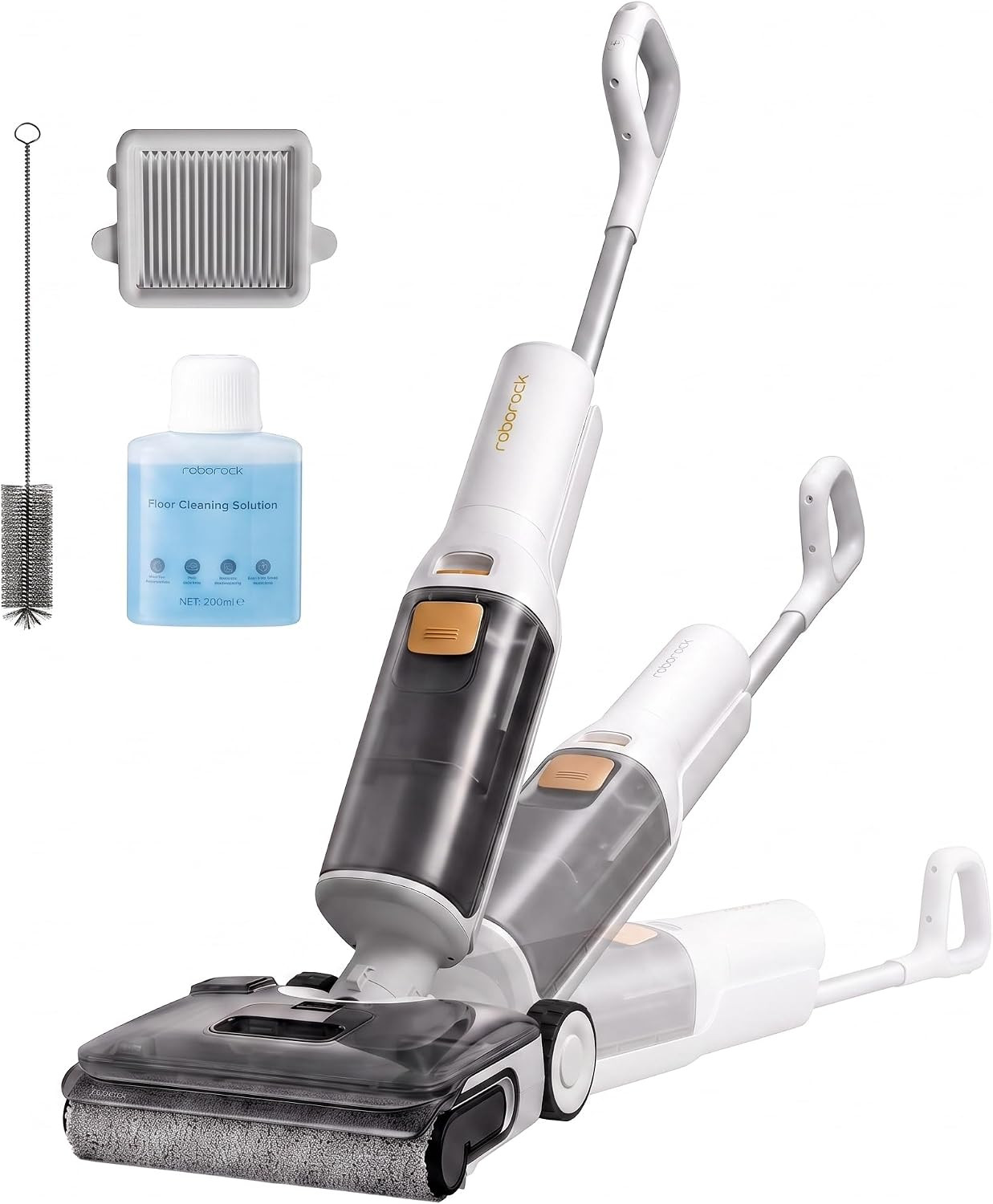 Cordless Wet Dry Vacuum Mop 20000Pa Self Cleaning 180° Lie Flat Floor Cleaner