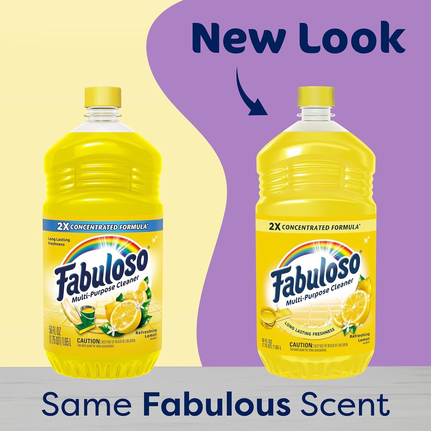 Lemon Fresh 2X Multi-Purpose Cleaner, 56 oz for All Surfaces – No Rinse Required