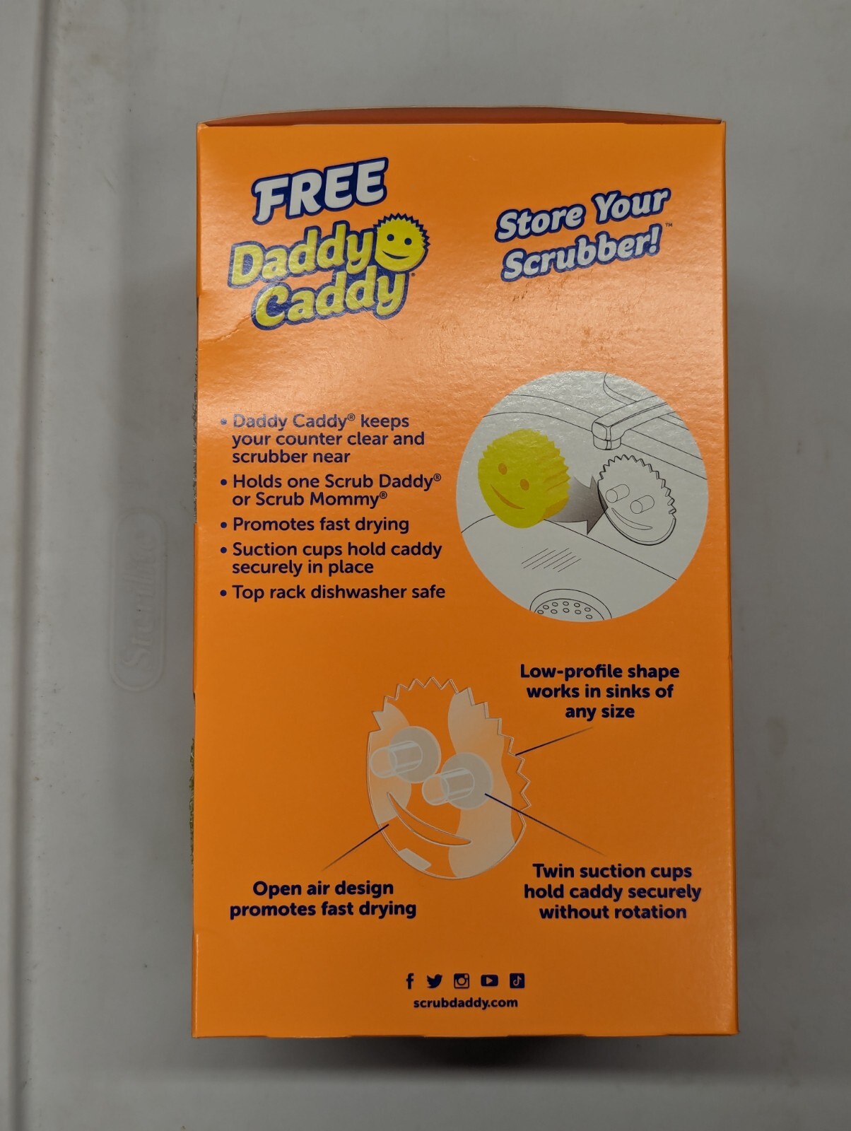 Scrub Daddy Assorted Colors – 7 Piece (6 Sponges, 1 Daddy Caddy)