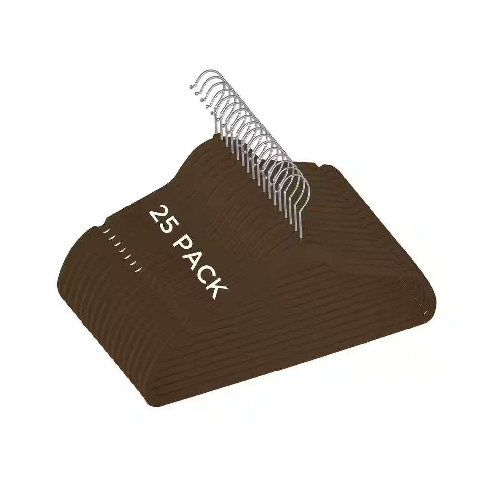 Brown Velvet Hangers 25-Pack Free Shipping NEW