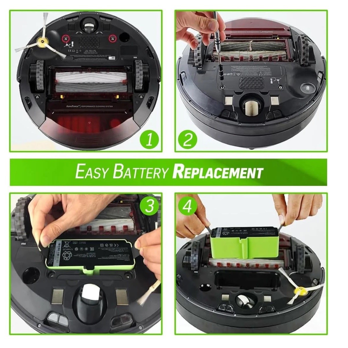 36Wh 1800LI iRobot Roomba Battery For Roomba R3 500 600 700 800 900 Series 14.4V