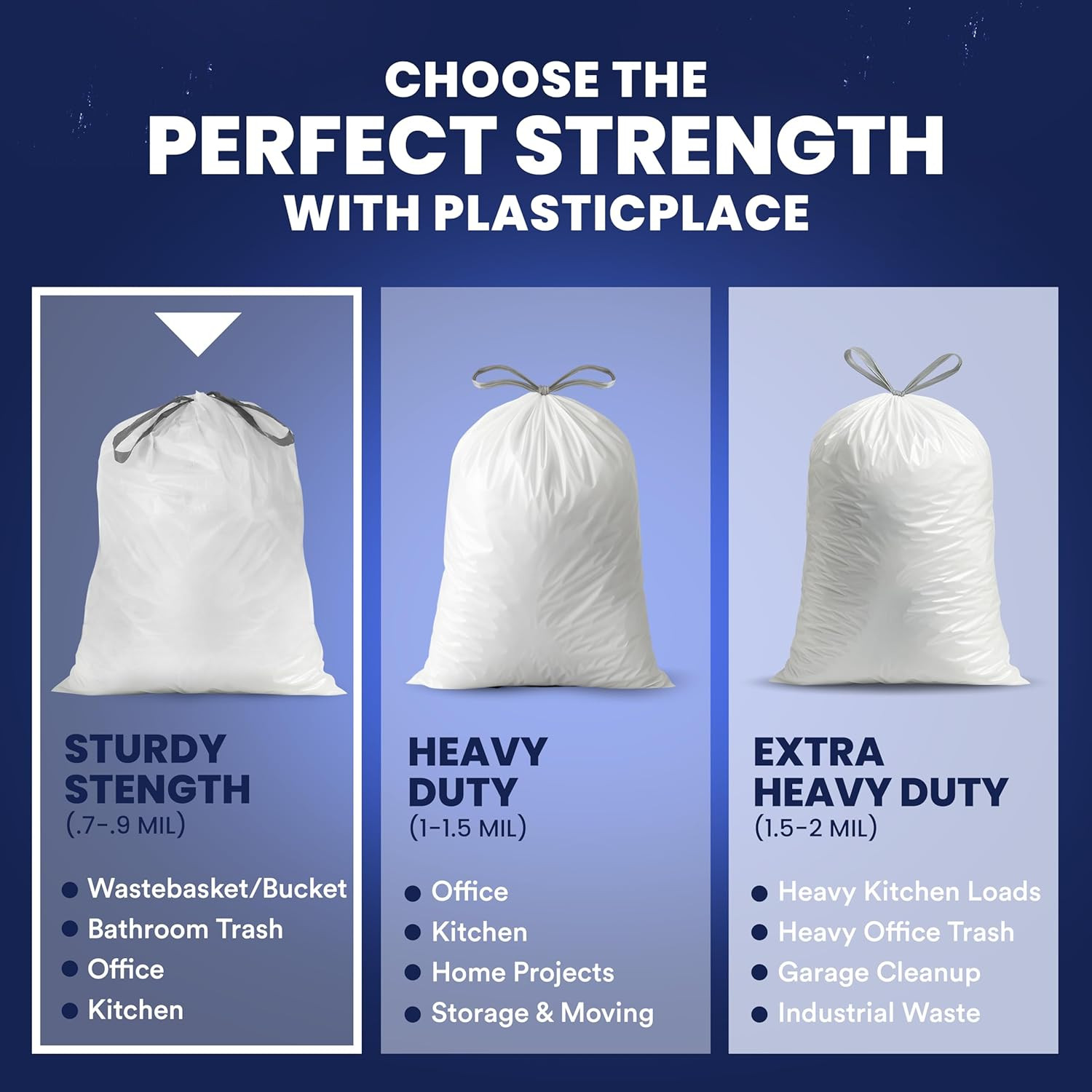 4 – 6 Gallon White Drawstring Bags, 100% Prime Material, 17X20, 0.7 Mil, 200/…