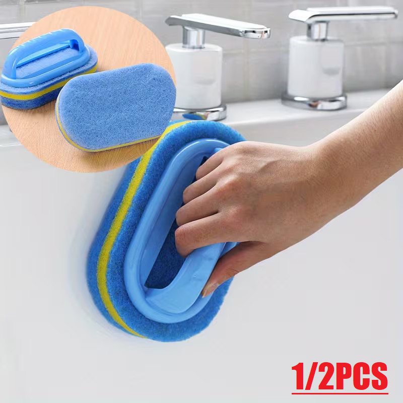 2Pcs Magic Double-Sided Cleaning Sponge Rust Remover Scrub Brush for Kitchen Use