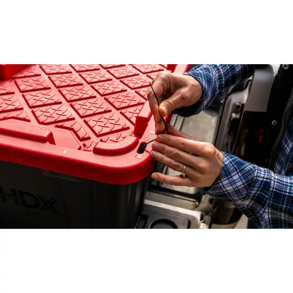 27 Gal. Tough Storage Tote in Black and Red