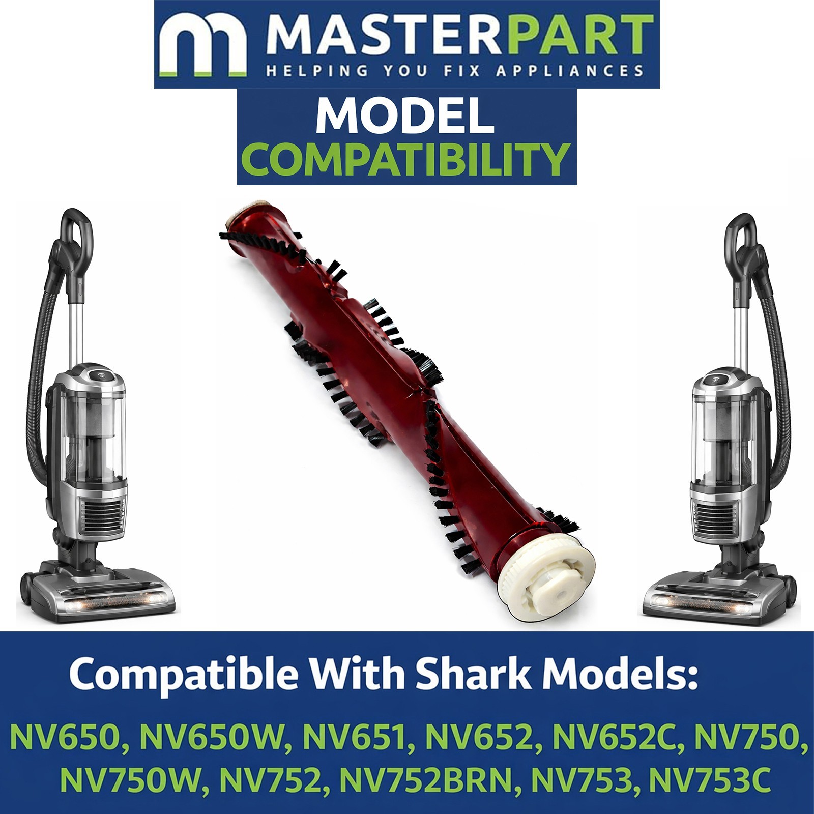 Masterpart Vacuum Cleaner Brushroll for Shark NV750, NV650W, NV651, NV652 NV652C