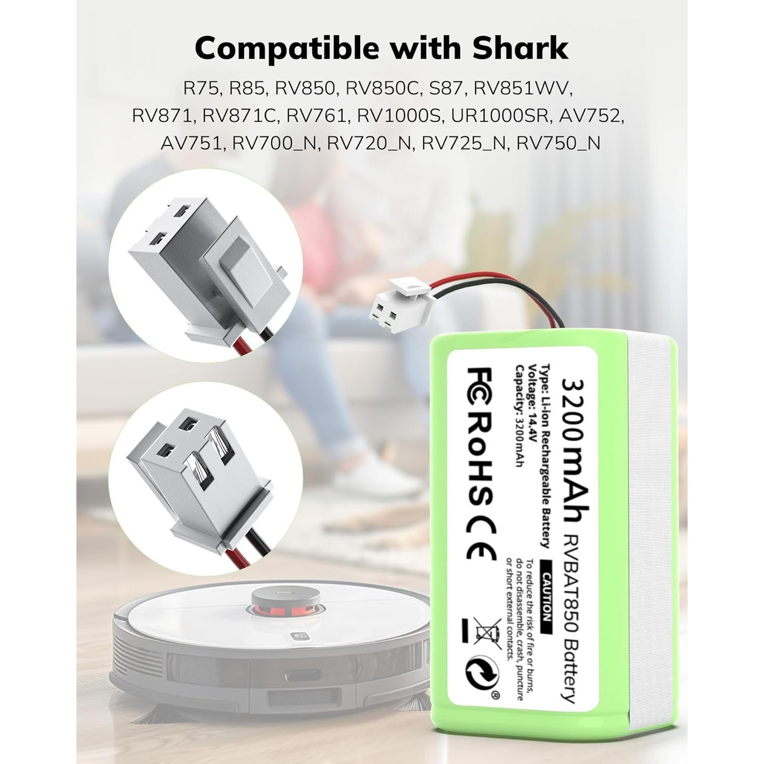 New Battery For Shark Matrix Self-Emptying Robot Vacuum RV2310 RV2310AE