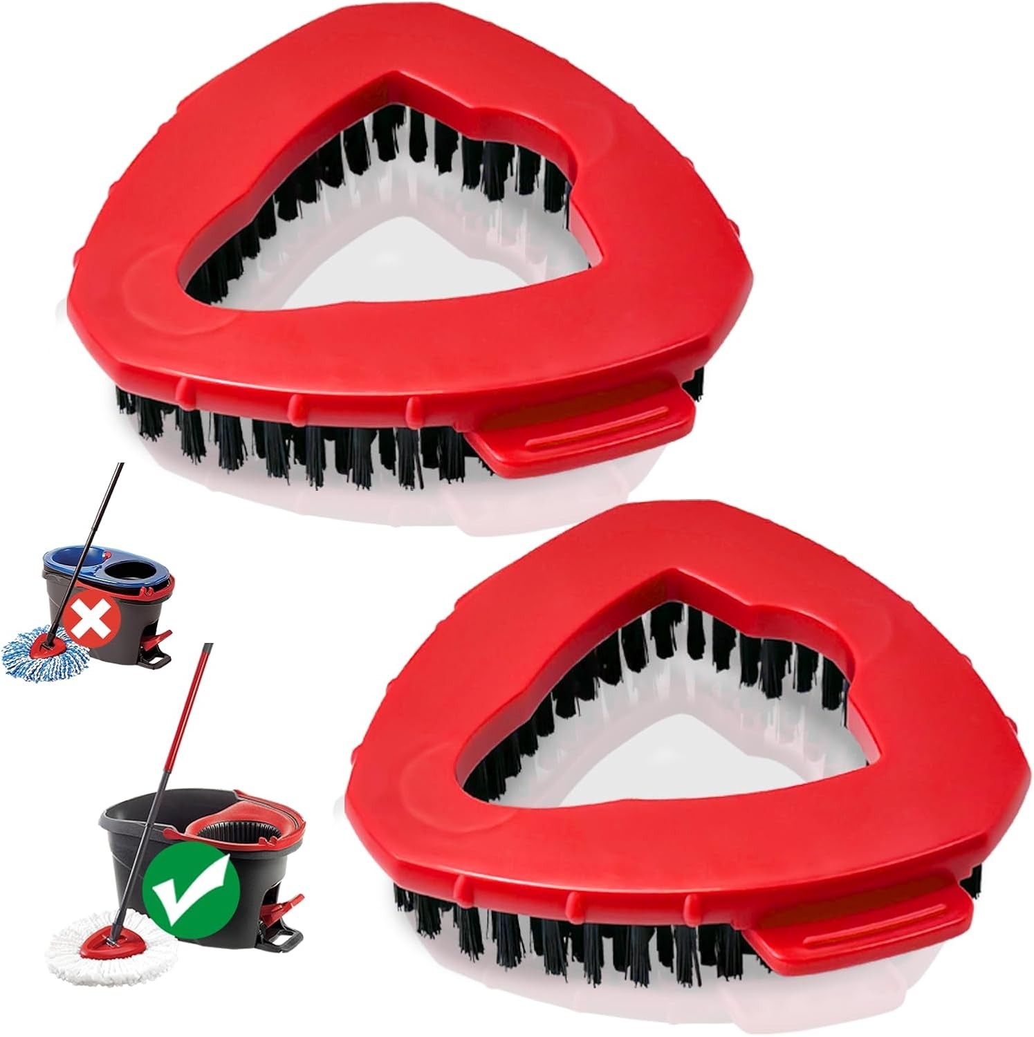 Stubborn Dirt-Busting Scrub Brush Heads for EasyWring 1-Tank Systems – 2 Pack
