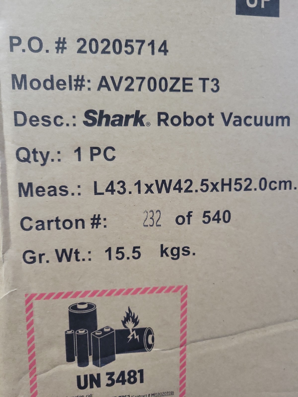 Shark Stratos Robot Vacuum & Mop AV2700ZE Self-Empty Dock Open Box
