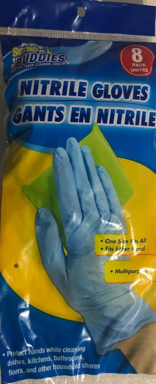 Scrub Buddies Nitrile Multipurpose Gloves 1 ea 8 pack New Ship24HR Limited Avail