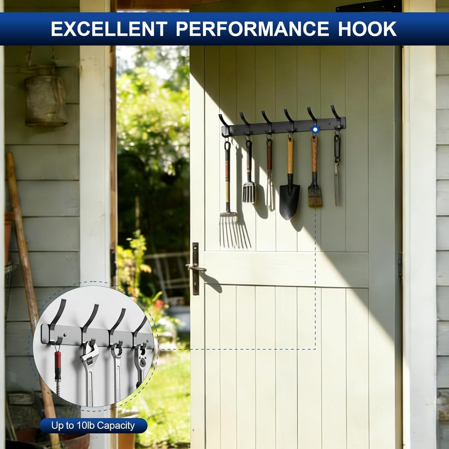 2-Pack Wall Mounted Coat Rack with 6 Hooks, Rustproof Aluminum Heavy Duty Coat H