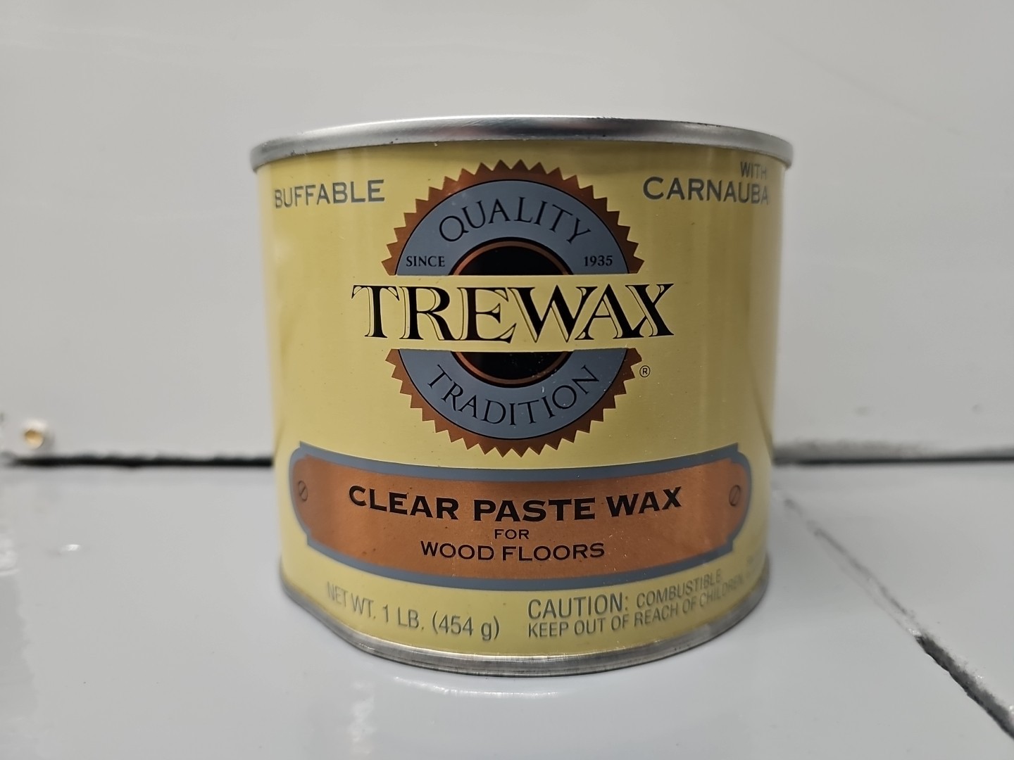 Original Trewax Clear Paste Wax Polish 16 Oz Can Hardwood Polish