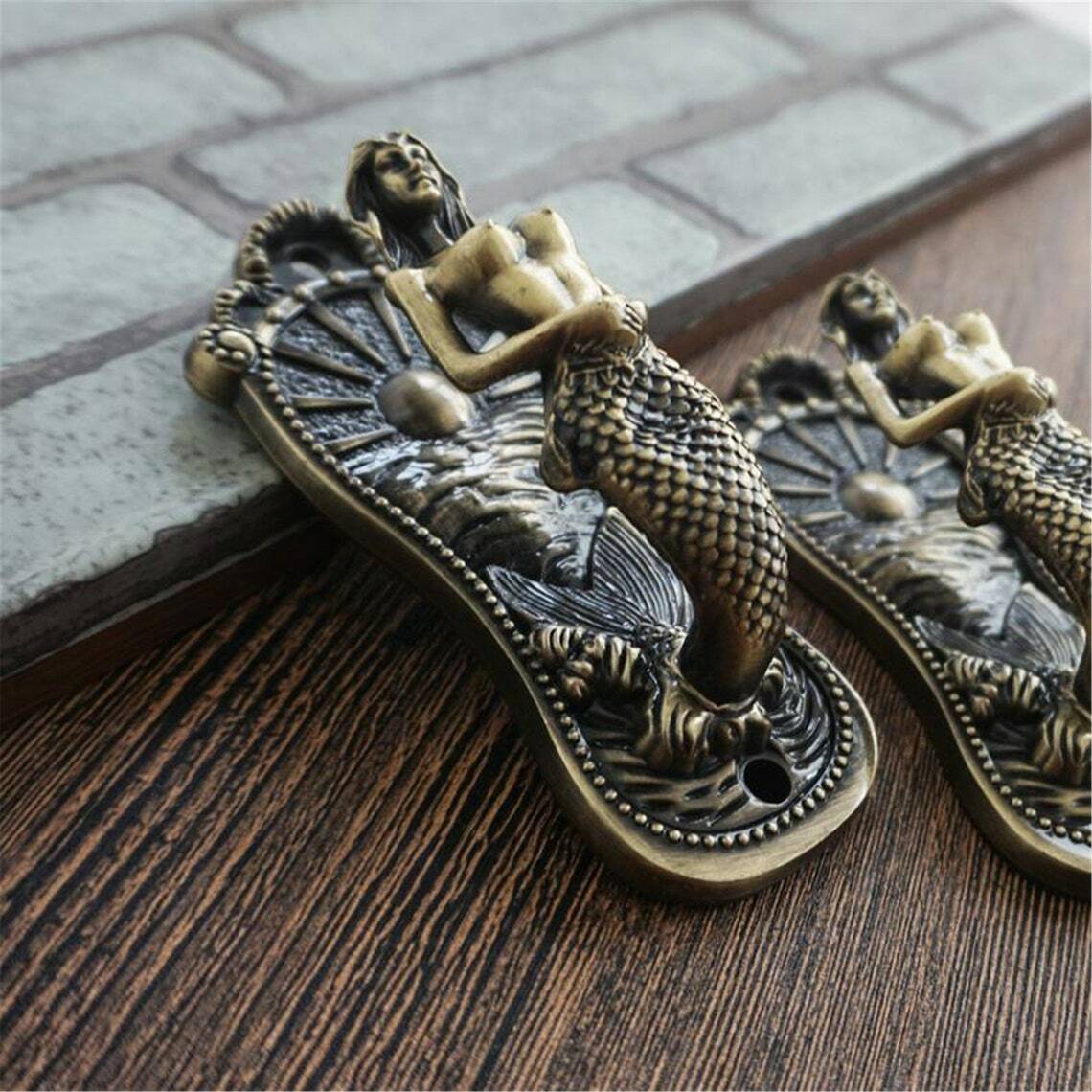 Vintage Bronze Mermaid Hooks Wall Hook Curtain Tie Backs Coat Hooks Coat Hangers