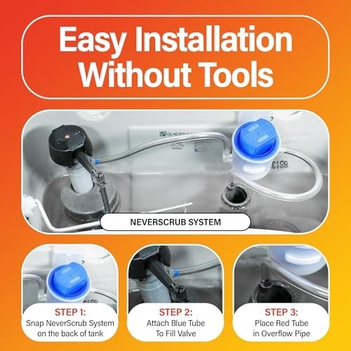 Self-Cleaning Toilet System Replacement Cartridge, 6 Pack, Lasts 3-5 Months, 1.6