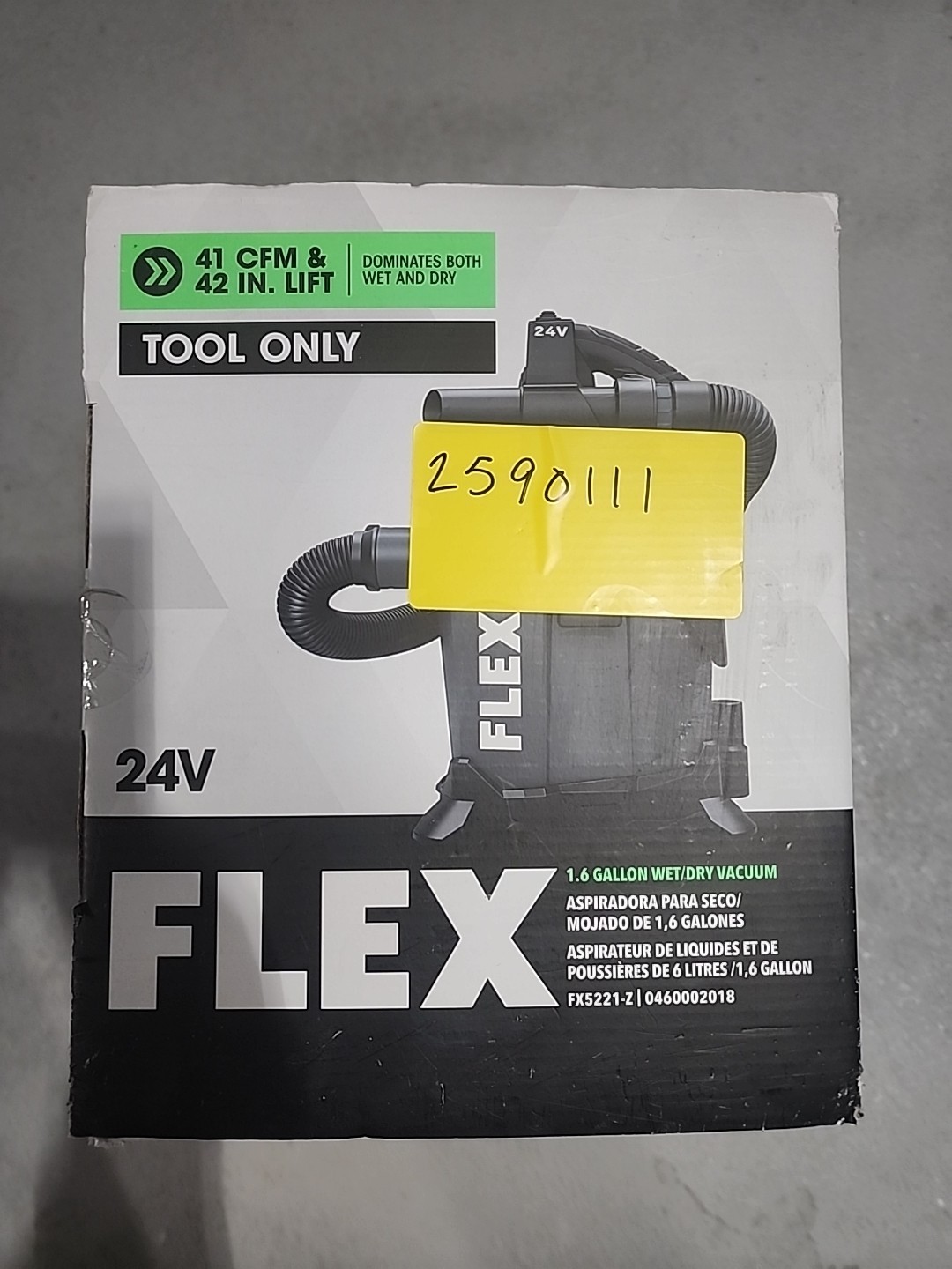 Flex FX5221-Z 24V 1.6 Gallon Cordless Wet/Dry Vacuum NEW