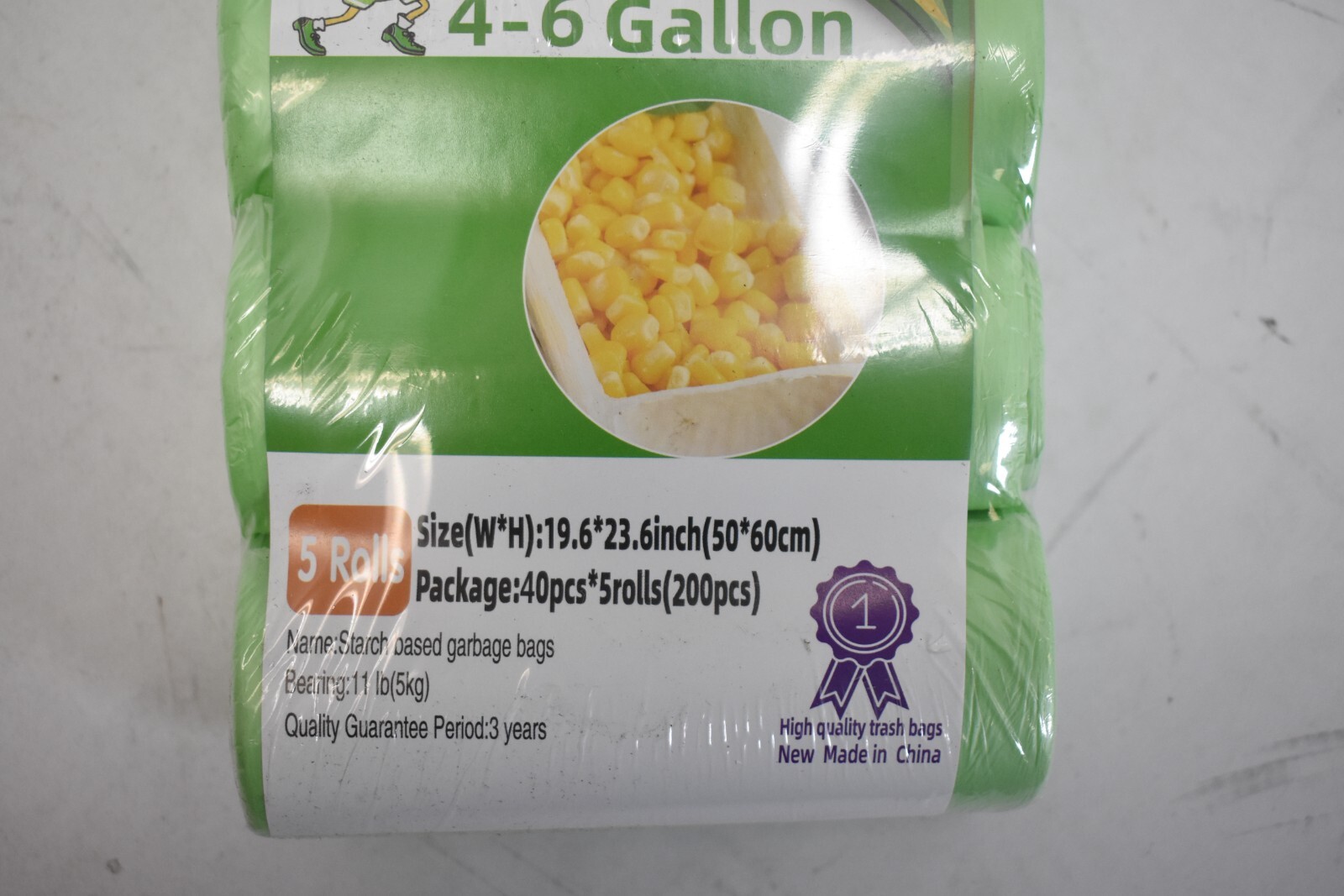 400 Pc Biodegradable Trash Bag 4-6 Gallons 10 Rolls 11 lb 19.6″ x 23.6″ Odorless