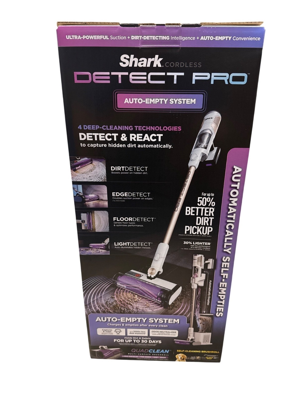 Shark Cordless Detect Pro Auto Empty System with QuadClean Multi Surface 1W3551
