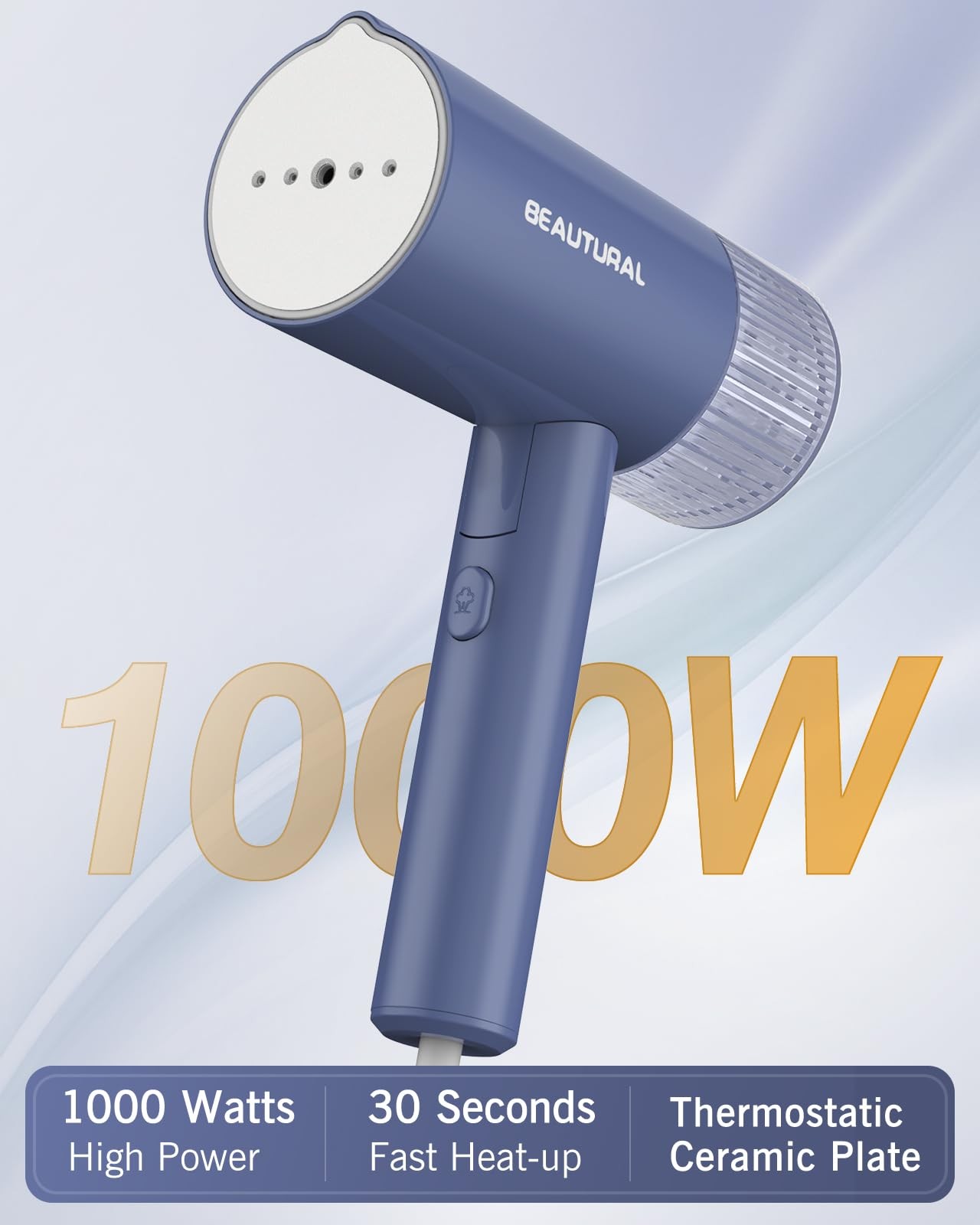 Foldable Handheld Clothes Steamer, 30-Sec Fast Heat-up, 120V Use Only, Travel