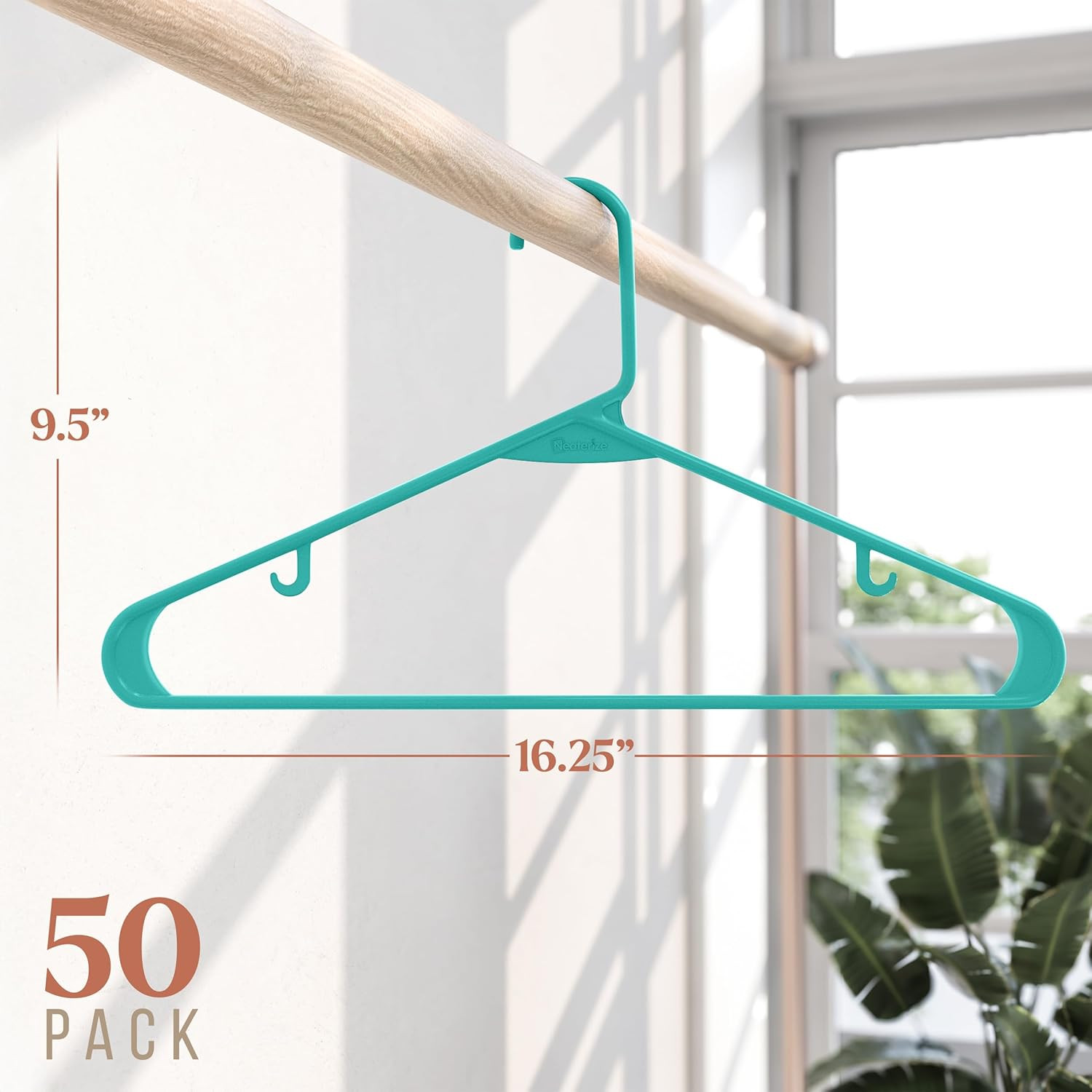 Plastic Hangers 50 Pack Aqua – Clothes Hangers – Makes the Perfect Coat Hanger a