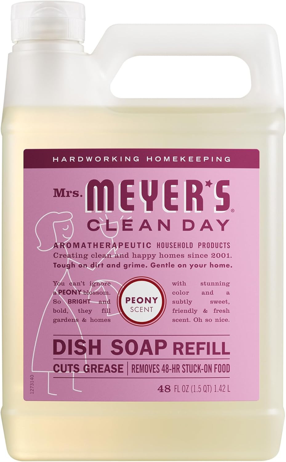 MRS. MEYER’S CLEAN DAY Liquid Dish Soap Refill, Honeysuckle, 48 Fl. Oz