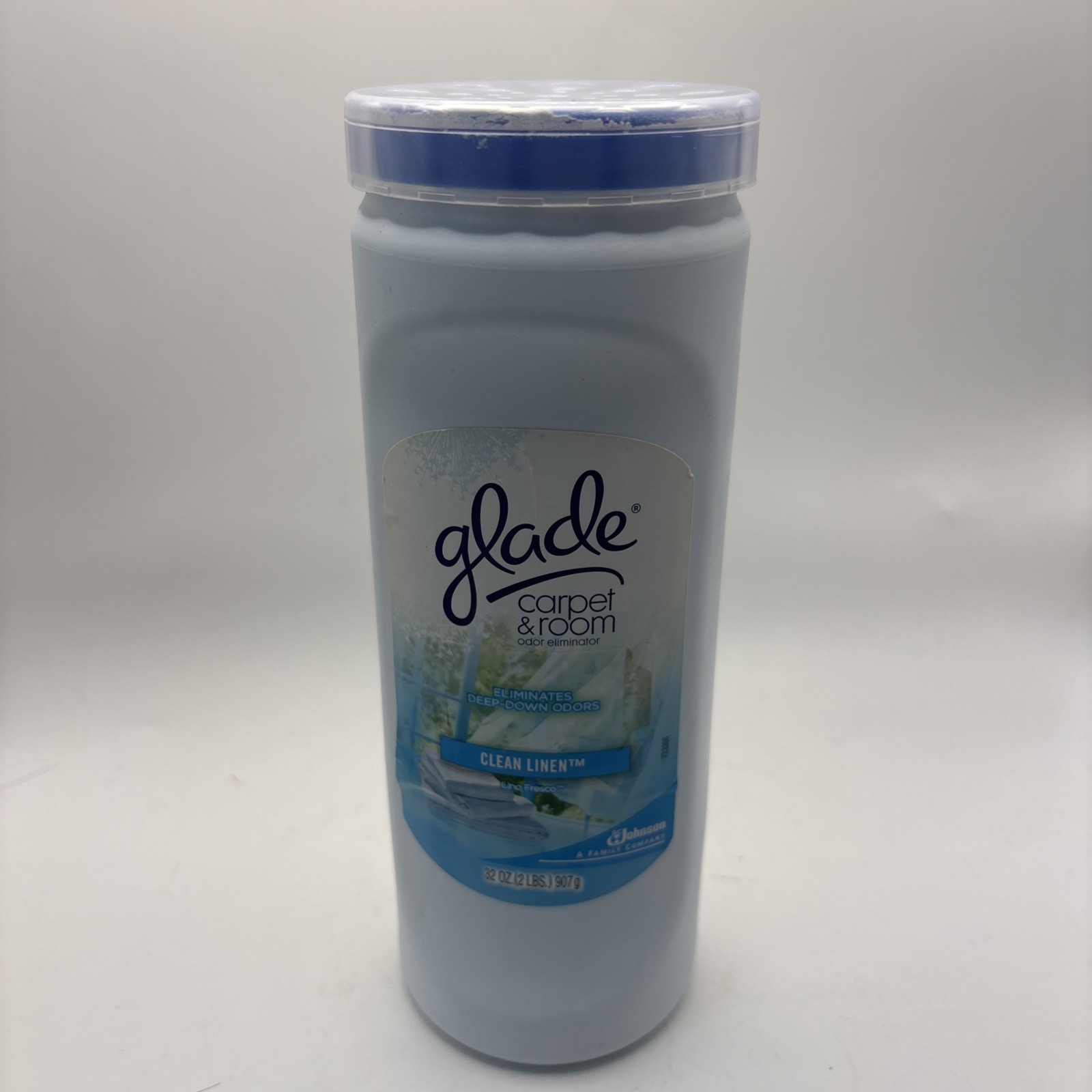 Glade Clean Linen Carpet & Room Odor Eliminator Powder 32 Oz Used 50% Full