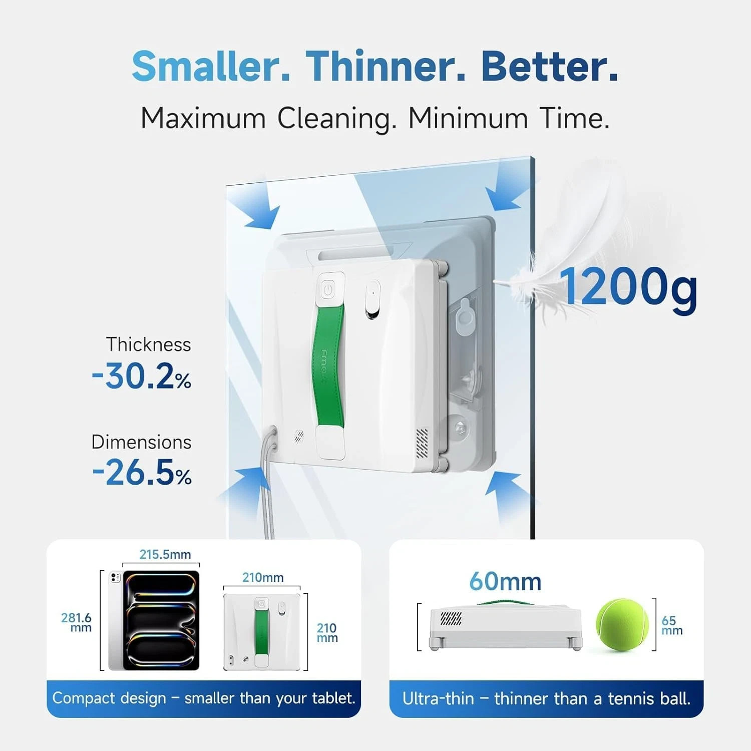 W8 Mini Window Cleaning Robot – 8000Pa Suction, Smart Path, App Control