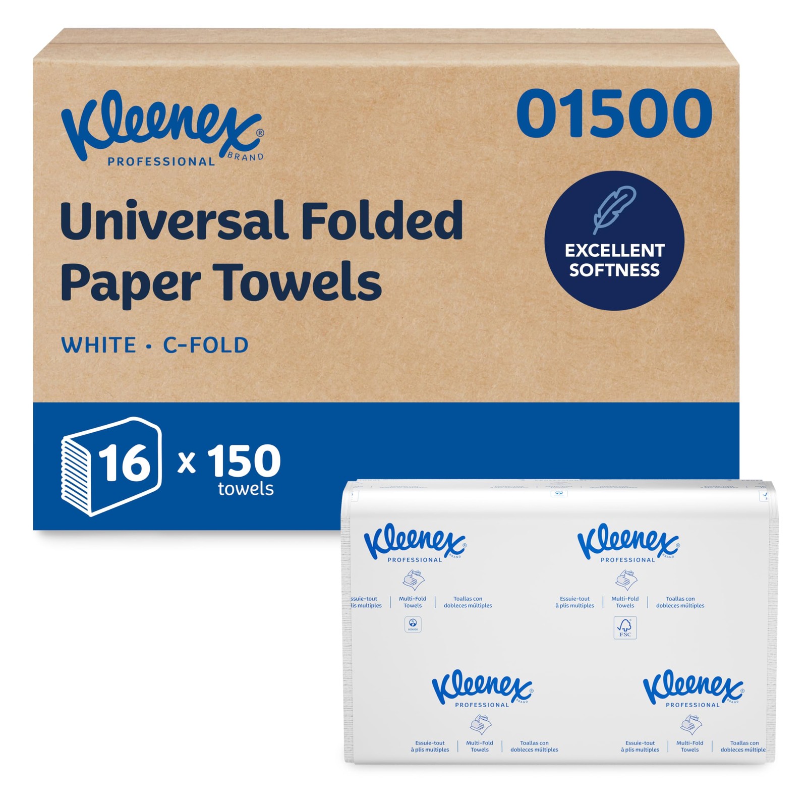 Kimberly-Clark Professional Kleenex C Fold Paper Towels (01500), Absorbent, Whit