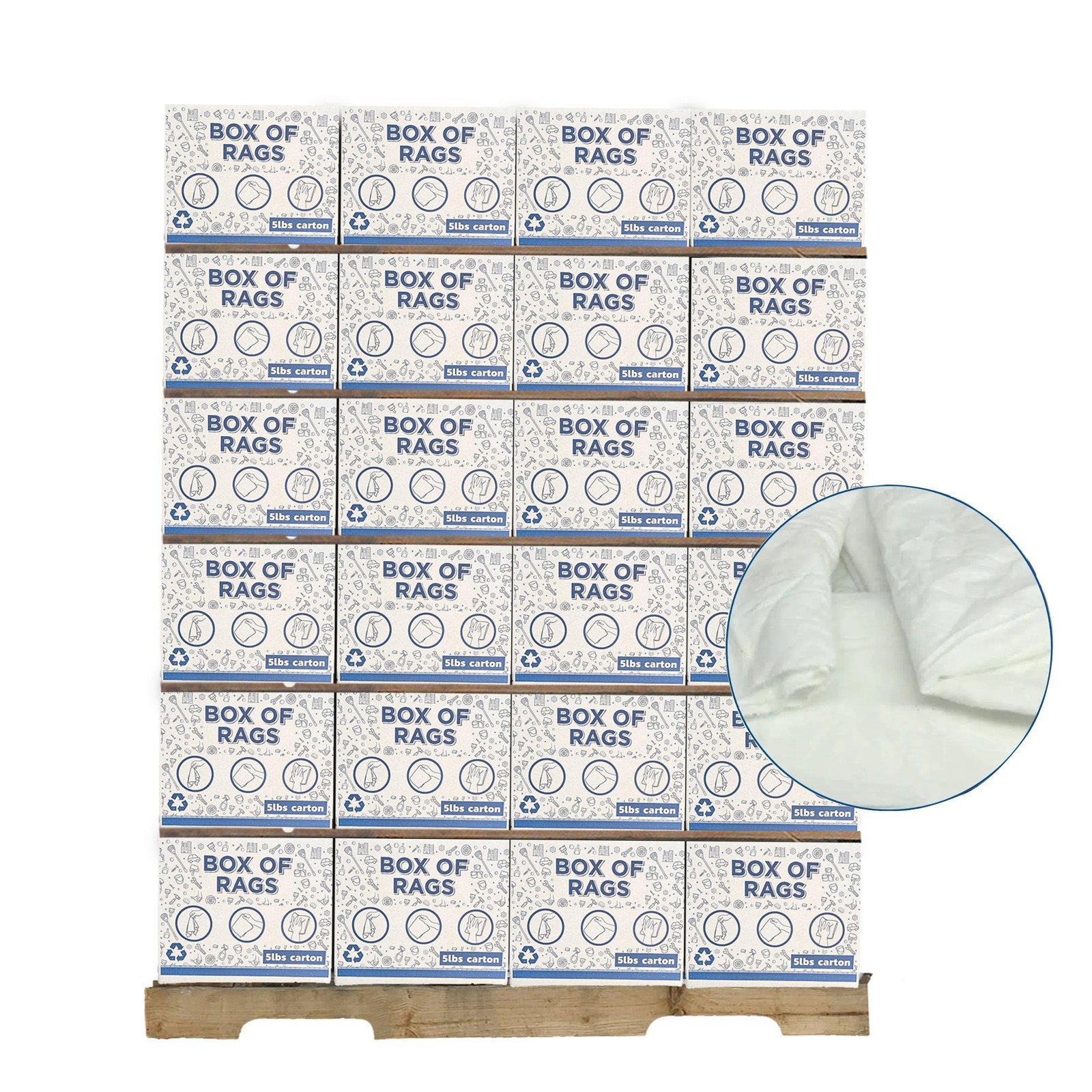 Bulk Sheeting Rags – Shop White Industrial Cleaning Wipers – 600 LB Pallet BOXES