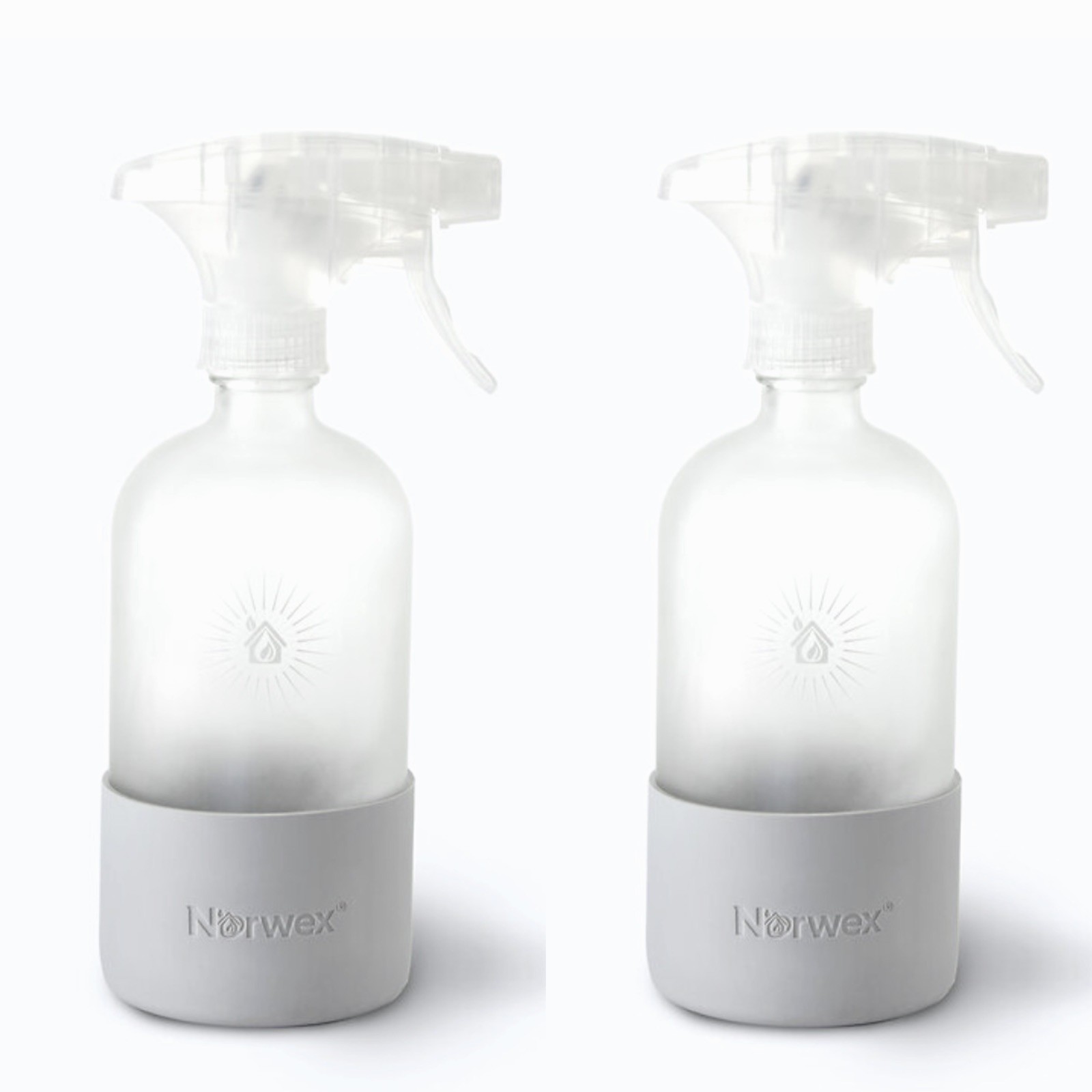 NIB NORWEX Forever Bottle Spray Nozzle & Grey Silicone Sleeve Glass Cleaner NEW