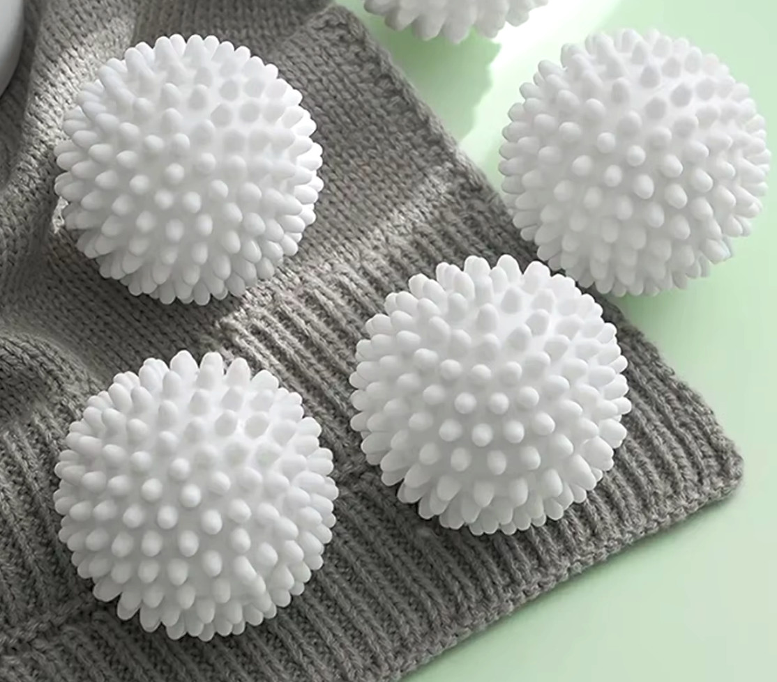 4 Pack Washing Machine Laundry Balls Reusable Anti Tangle Wash White Fabric