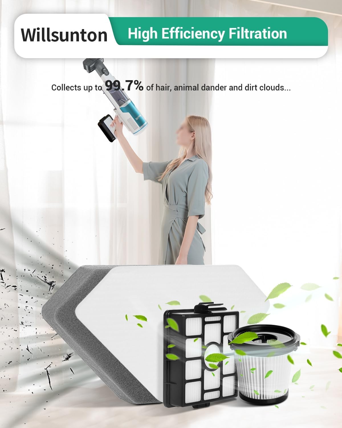 BU3521 Filters Replacement for Shark Clean Empty Cordless Stick Vacuum Auto