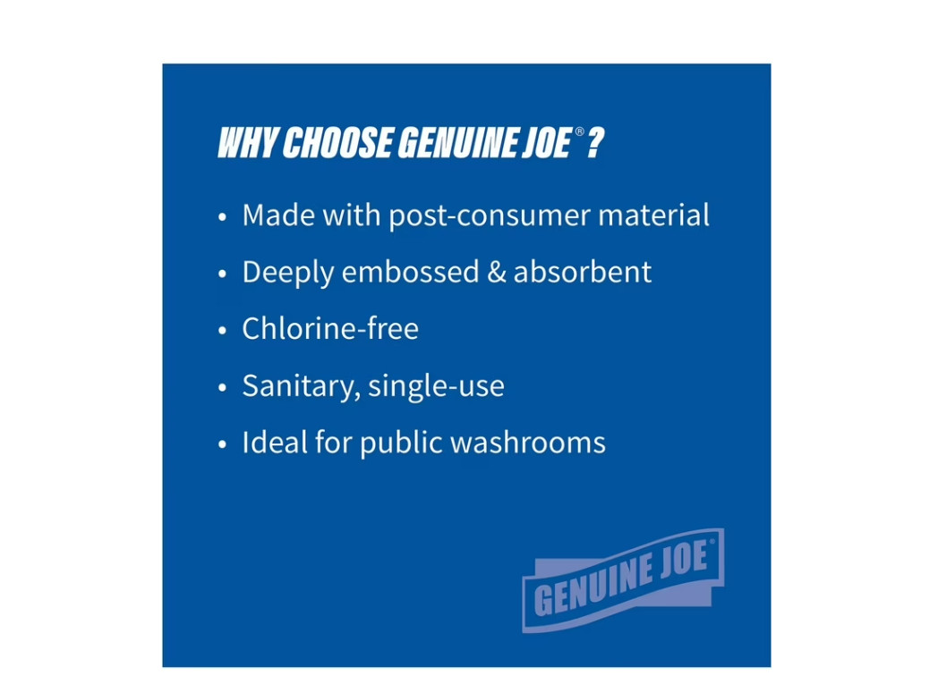 Genuine Joe GJO21100 Multifold Towels, 250 Sheets per Pack, 16 Pack