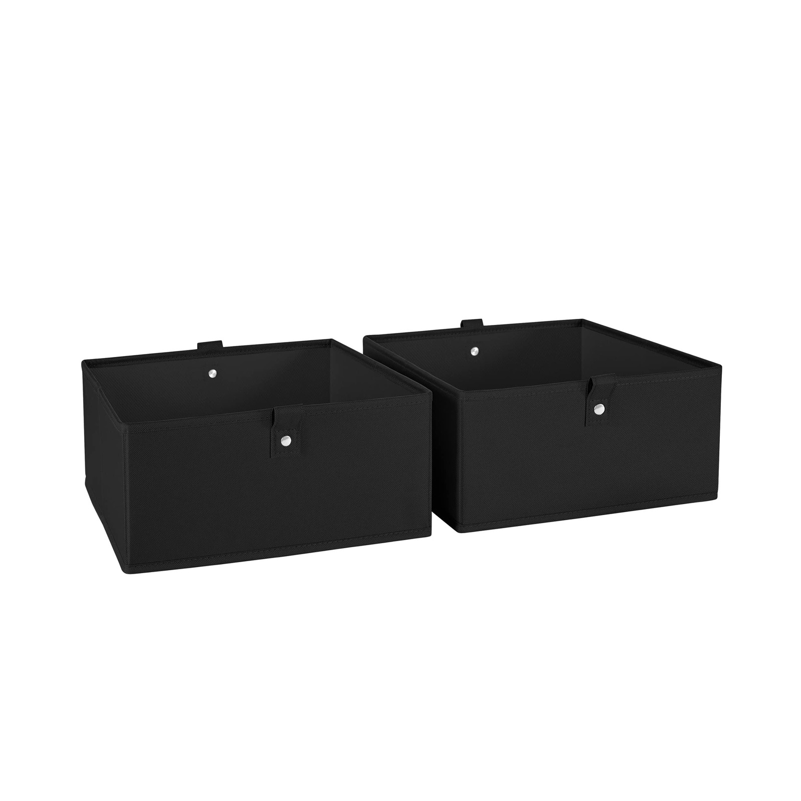 RiverRidge Kids 2pc 10.5in. W x 5in. H Folding Storage Bin Set – Black