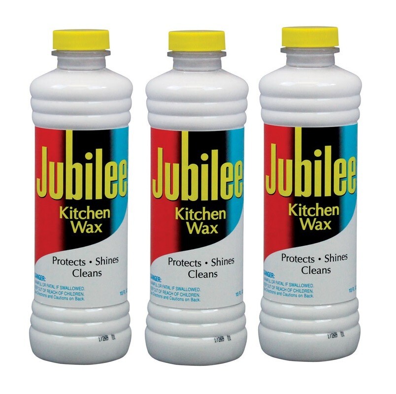 3 ~ Jubilee Clean Scent Kitchen Wax Liquid Protects Shines Cleans 15 oz
